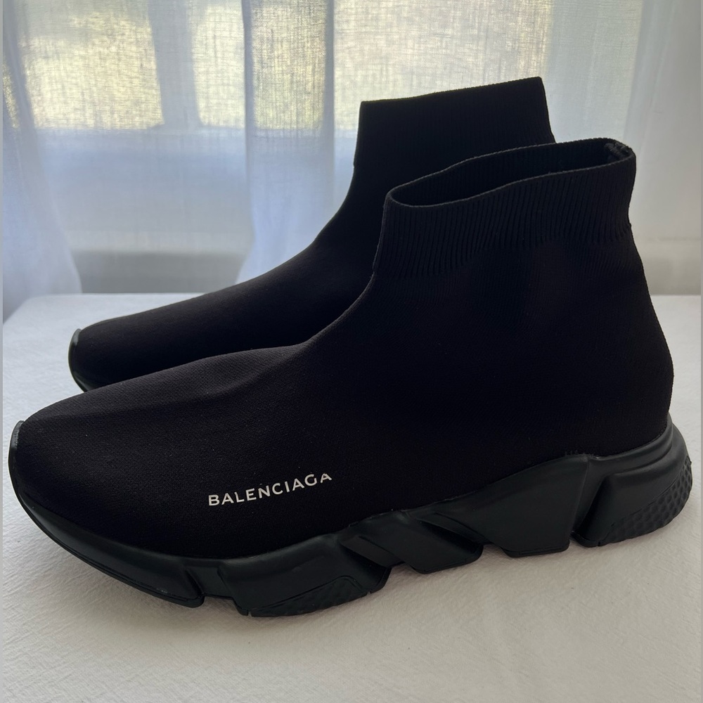 BALENCIAGA Speed Knit Sock Trainer Sneakers in Black Size 11 New - Picture 9 of 16